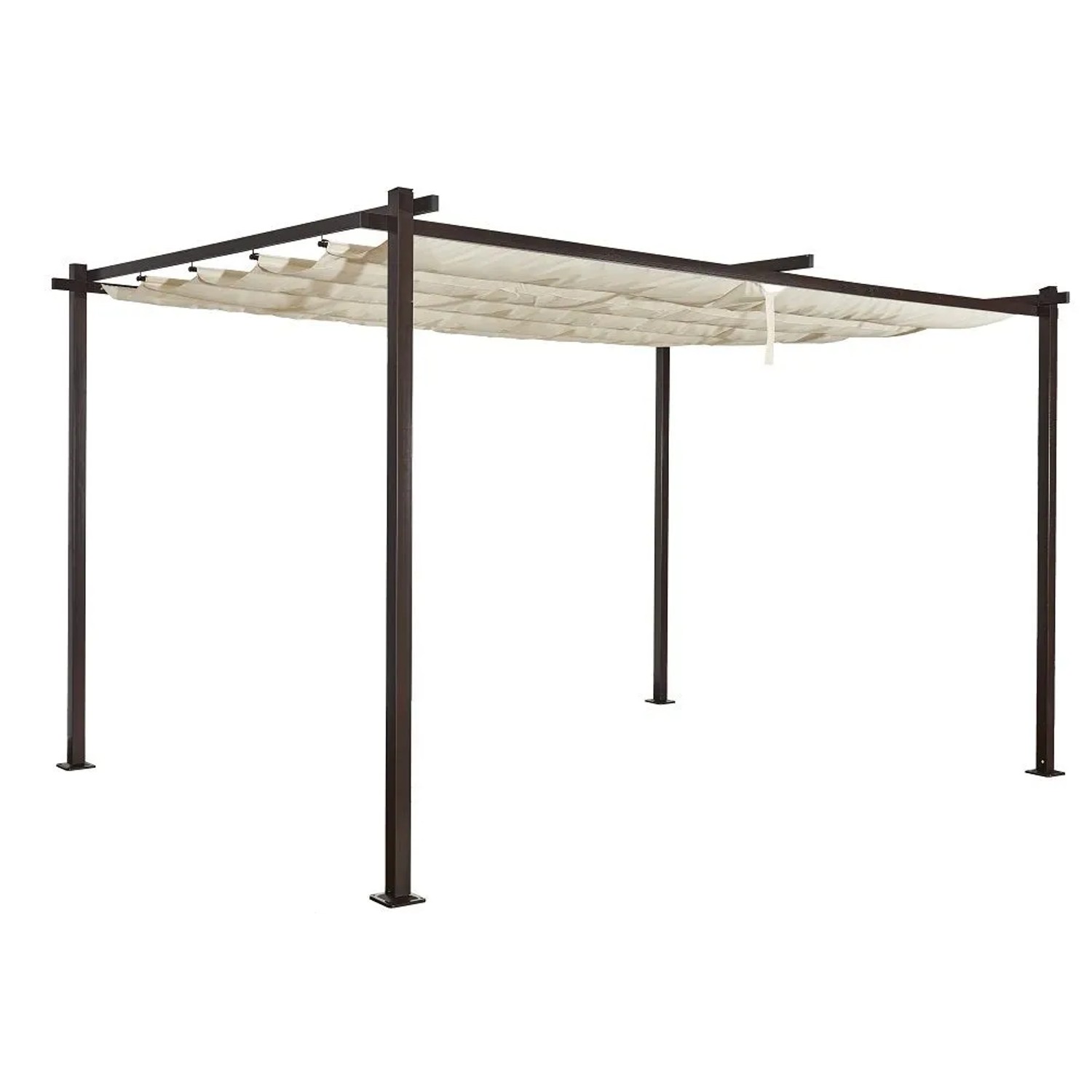 Jet-Line Gartenpavillon Luxor Light, 3x4 m, anthrazit/beige mit Schiebedach.