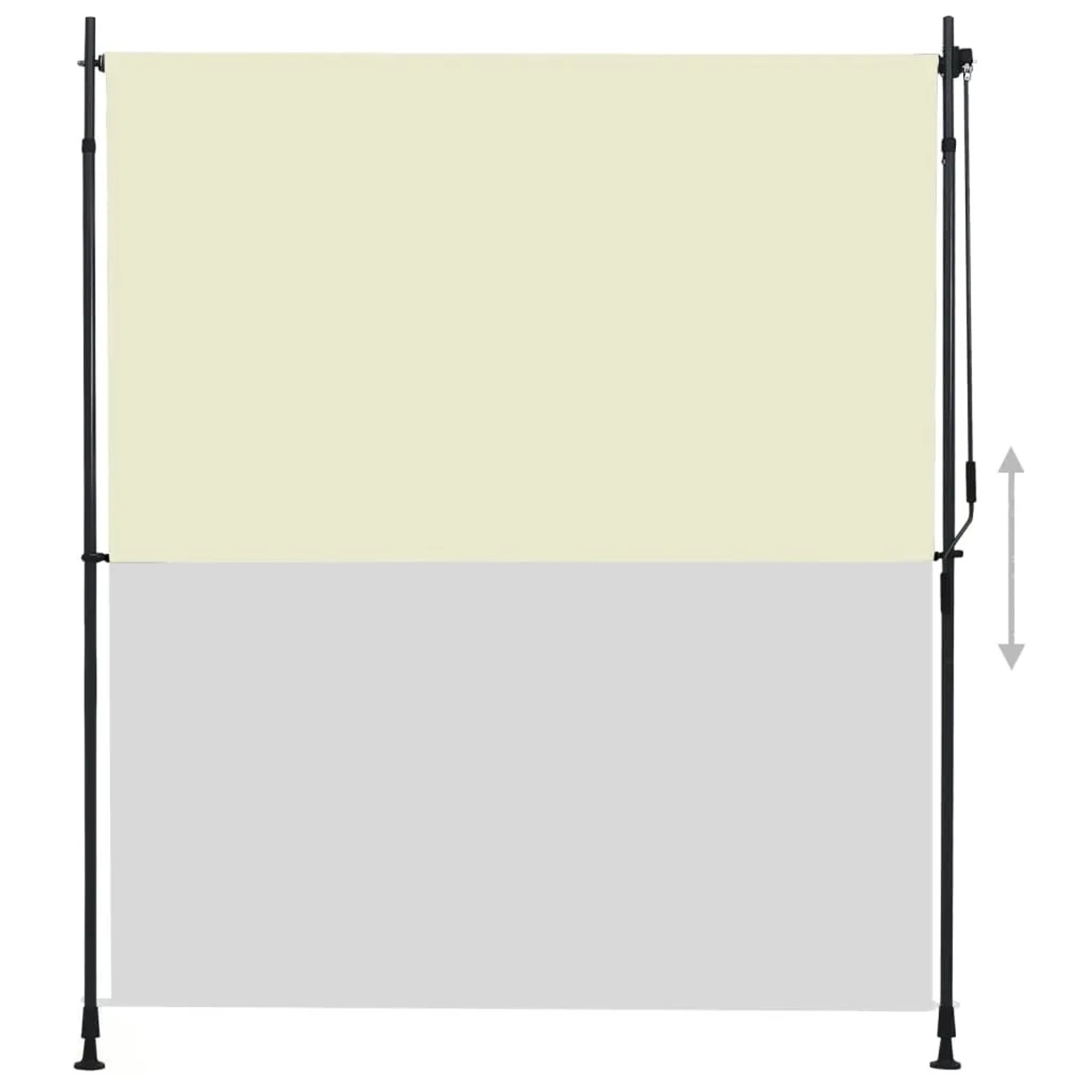 Cremefarbenes vidaXL Außenrollo 200x270 cm mit Handkurbel für Balkon und Terrasse.