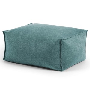 Eckiger, petrolfarbener mokebo Pouf Hocker/Sitzhocker aus Cordstoff. Bodenkissen, Fußhocker, Sitzwürfel.