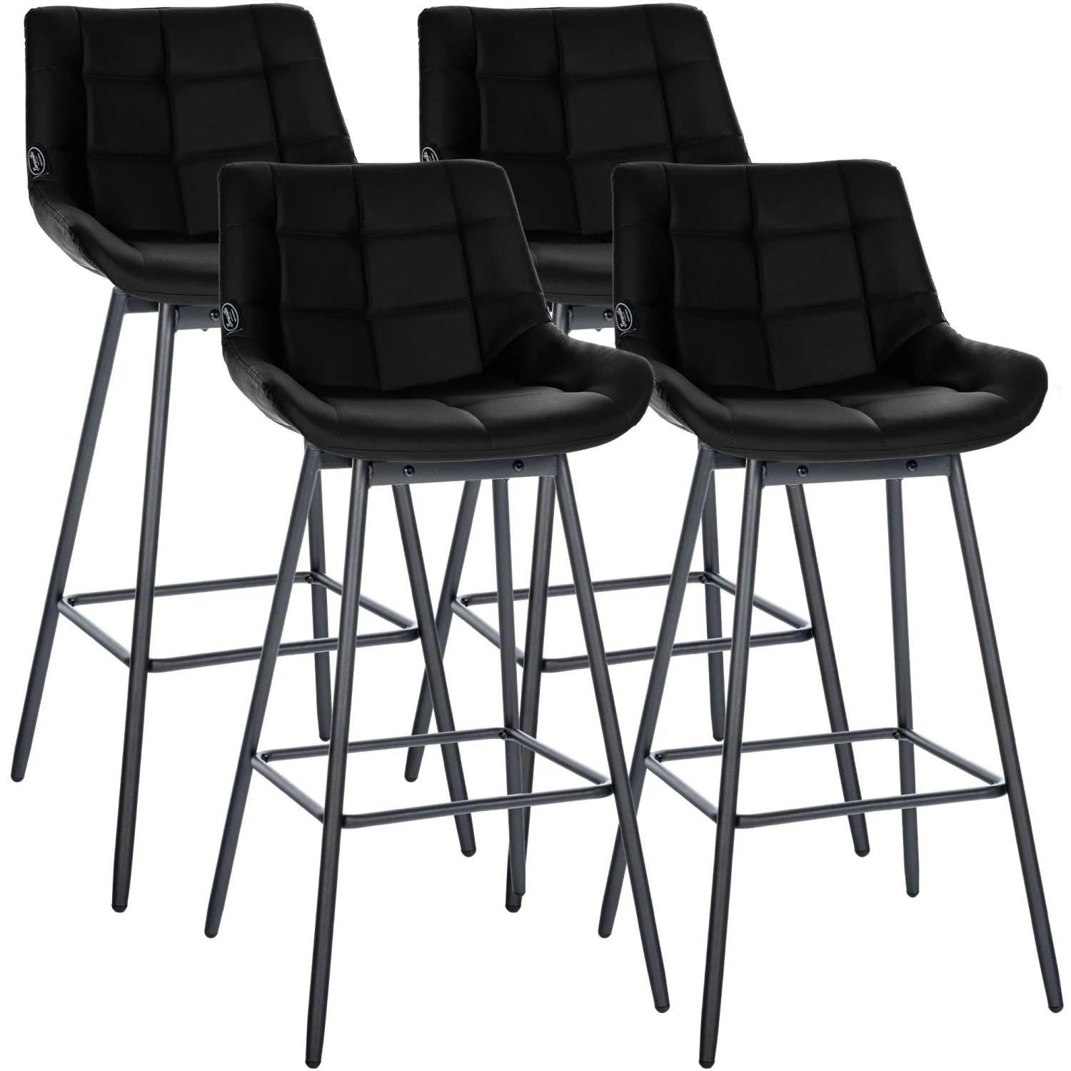 CLP 4er Set Barhocker Weston Schwenkbar Schwarz/Kunstleder