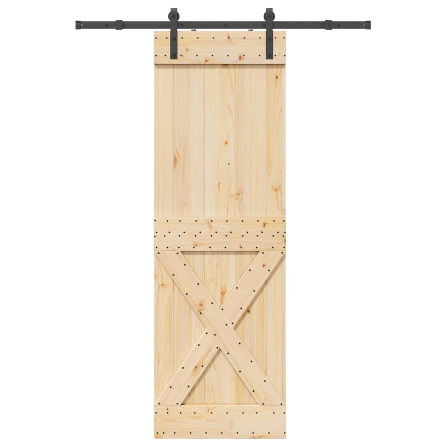 vidaXL Schiebetür mit Beschlag 70x210 cm Massivholz Kiefer 3332748 günstig online kaufen
