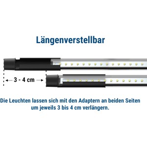 Tetra LightWave LED Beleuchtung: Längenverstellbare Aquarium Beleuchtung mit Adapter, erweiterbar um 3-4 cm.