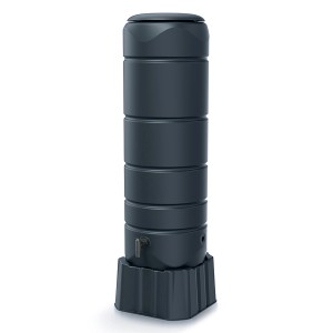 Waterform Regentonnenset Vuelta, 110 l, Anthrazit, mit Unterstand und Wasserhahn.