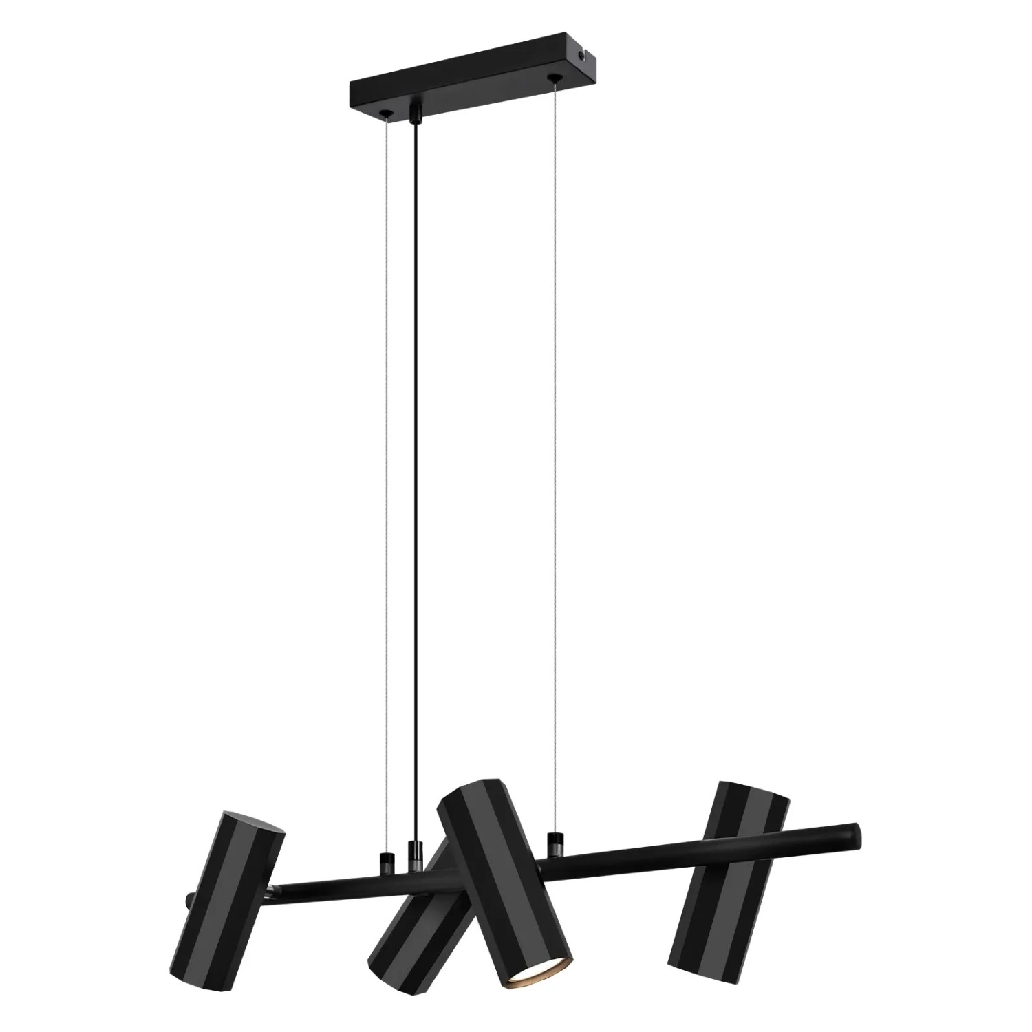 NETTLIFE Schwarze Metall Pendelleuchte 66 CM GU10 4 Flammig Modern Industrial Wohnzimmer für Innenbereich Küche Schlafzimmer