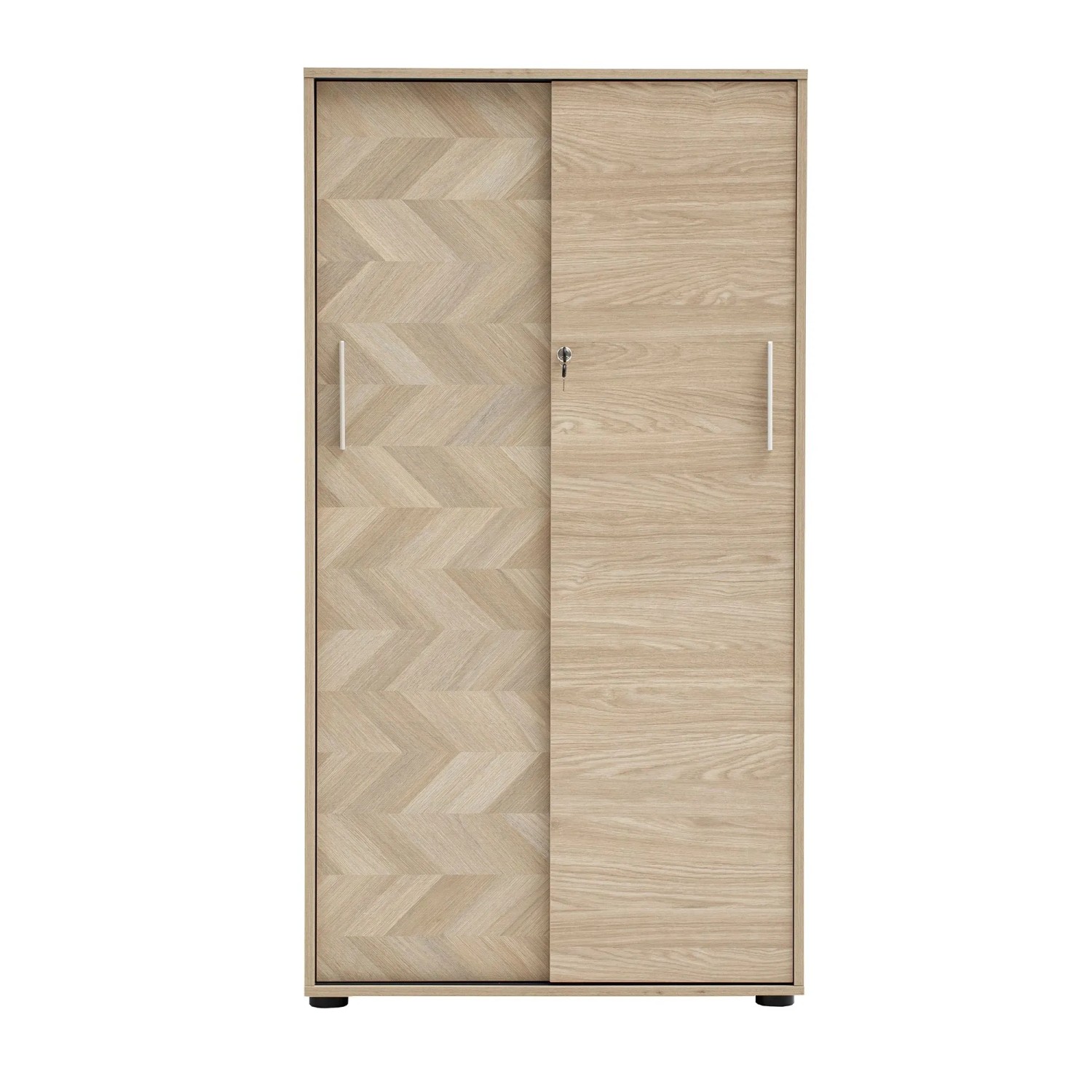 Schildmeyer Hochschrank Arezzo Schiebetür 150 cm x 80,1 cm x 38,2 cm Fischgräte