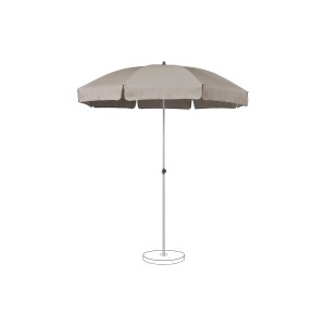 Suncomfort Marktschirm in Taupe hell mit Handöffner. Sonnenschirm für Garten und Balkon.