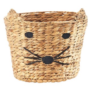 Kobolo Aufbewahrungskorb Korb CAT Wasserhyazinthe Motiv Katze