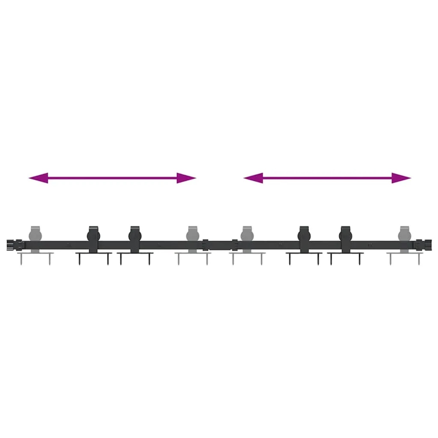 vidaXL Schiebetürbeschlag Set 122cm, Karbonstahl, für Schranktüren.
