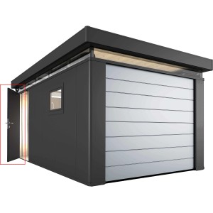 Biohort Zusatztür, dunkelgrau-metallic, für CasaNova Gartenhaus, links
