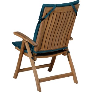 Madison Auflage Panama Sea Blue (125x51 cm) auf Gartenstuhl, Rückansicht.