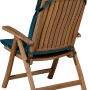 Madison Auflage Panama Sea Blue (125x51 cm) auf Gartenstuhl, Rückansicht.