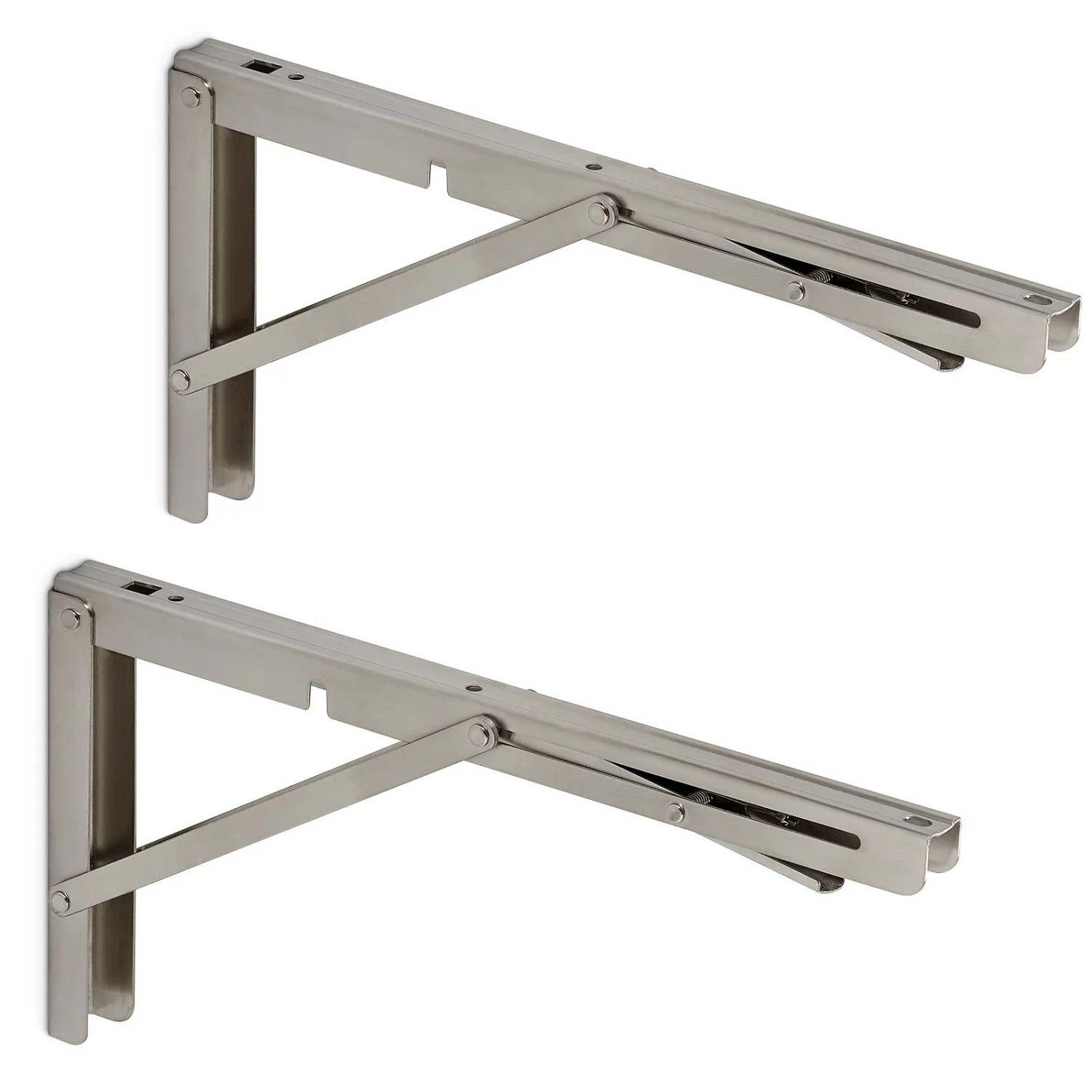 SOTECH 1 Paar Edelstahl Schwerlast Klappkonsolen 350 x 175 mm Tragkraft Bis 150 kg
