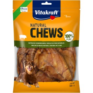 Vitakraft Chews Natural Schweineohren, 10 Stück. Hundeknochen & Kauknochen für Hunde.