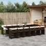 Braune 13-tlg. vidaXL Garten-Essgruppe aus Poly Rattan mit Kissen, Modell 8. Ideal für Garten und Terrasse.