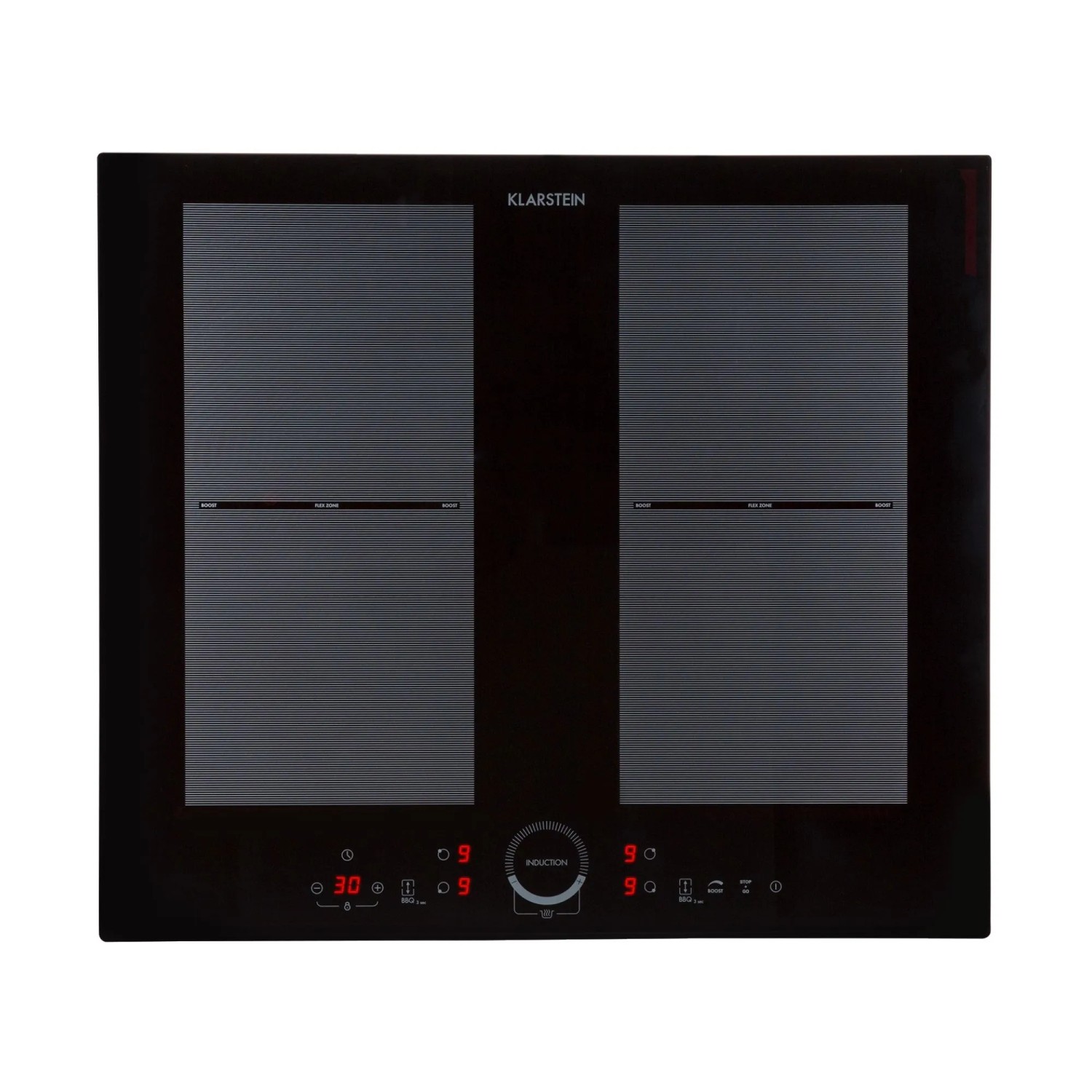 Klarstein Delicatessa 60 Einbaukochfeld Induktion 4 Zonen 7000 W Glaskeramik Schwarzes Glas