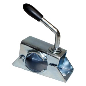 Las Halter für Abstellstütze bei PKW Anhängern, verzinkt, mit Knebelfeststeller.