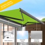 Elektrische Kassettenmarkise, anthrazitfarbene Vollkassettenmarkise mit kieselfarbenem Tuch (3,5x3,0m).