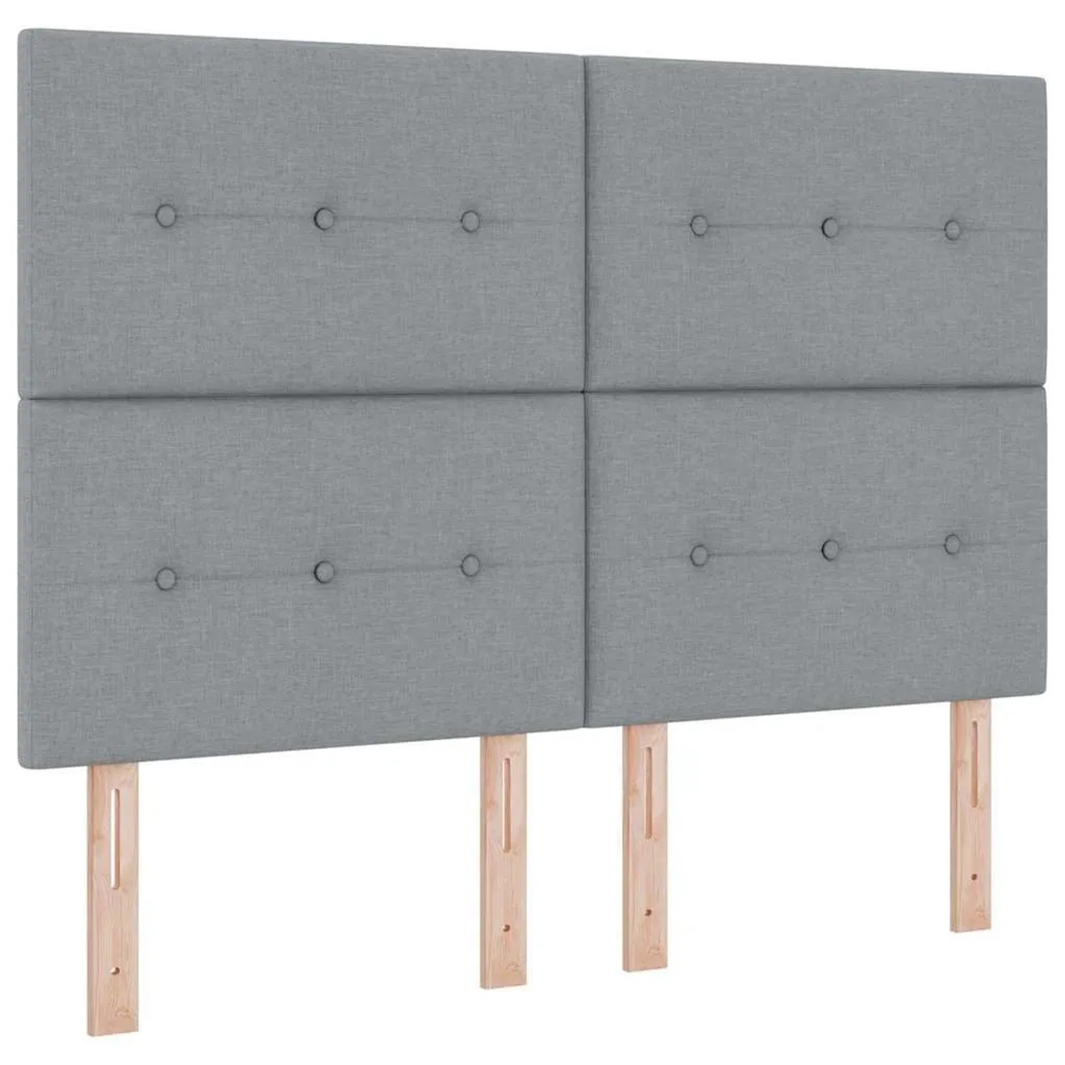 vidaXL LED Boxspringbett mit Matratze Hellgrau 160 x 200 cm Stoff 3343110