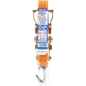 Conacord Spanngurt Pro, 6 m, mit Ratsche und Haken für Autoanhänger.