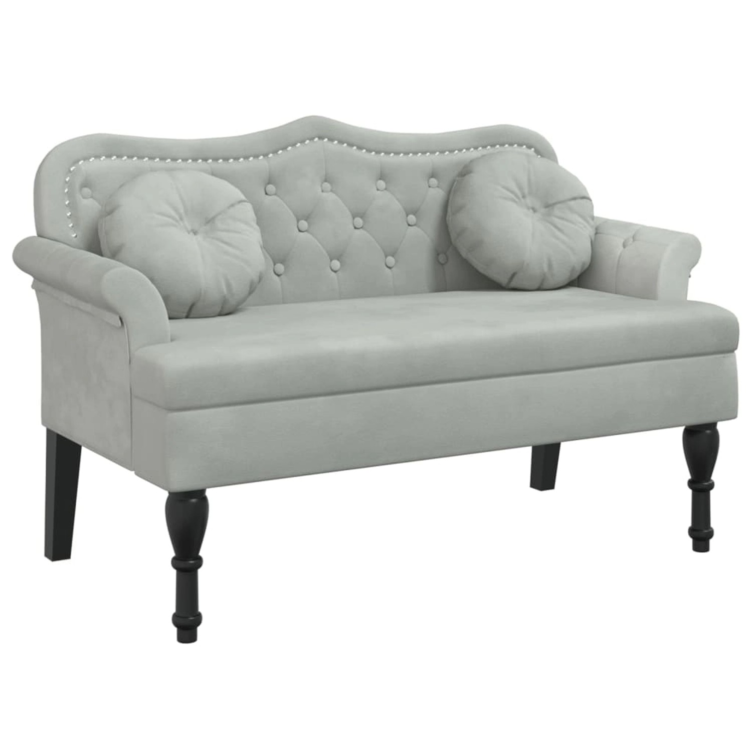 vidaXL Bank mit Kissen Hellgrau 120,5 x 65 x 75 cm Samt 372140 günstig online kaufen