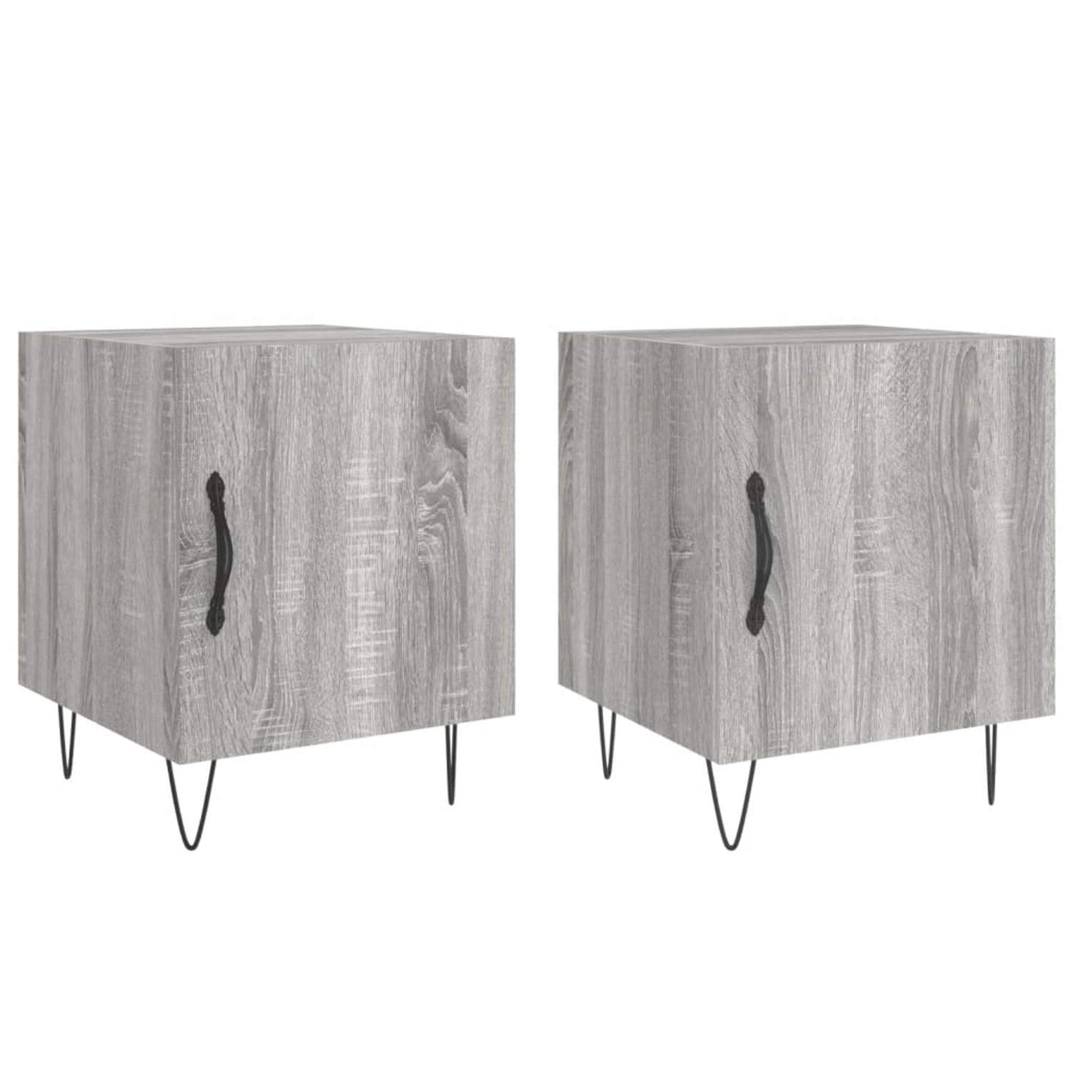 vidaXL Nachttische 2 Stk Grau Sonoma 40x40x50 cm Holzwerkstoff Modell 5 günstig online kaufen