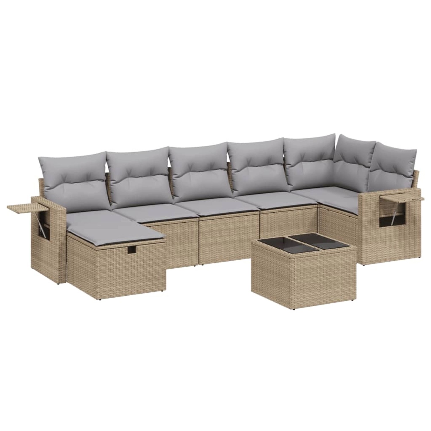 vidaXL 8-tlg Garten-Sofagarnitur mit Kissen Beige Poly Rattan Modell 204 günstig online kaufen