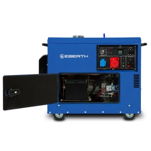 EBERTH Notstromaggregat 5000 Watt Diesel, 10 PS Motor, 4-Takt, E-Start, 1x 400V, 1x 230V, 1x 12V