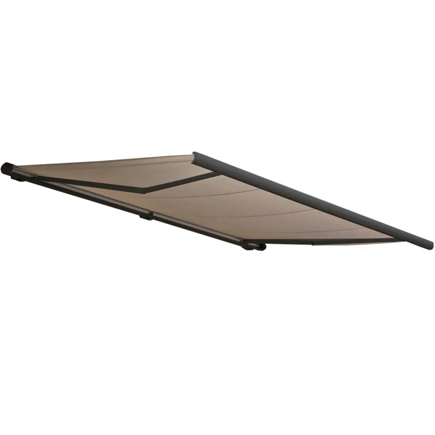 MCW Elektrische Kassettenmarkise H122 4x3m Polyester Sand Rahmen Anthrazit