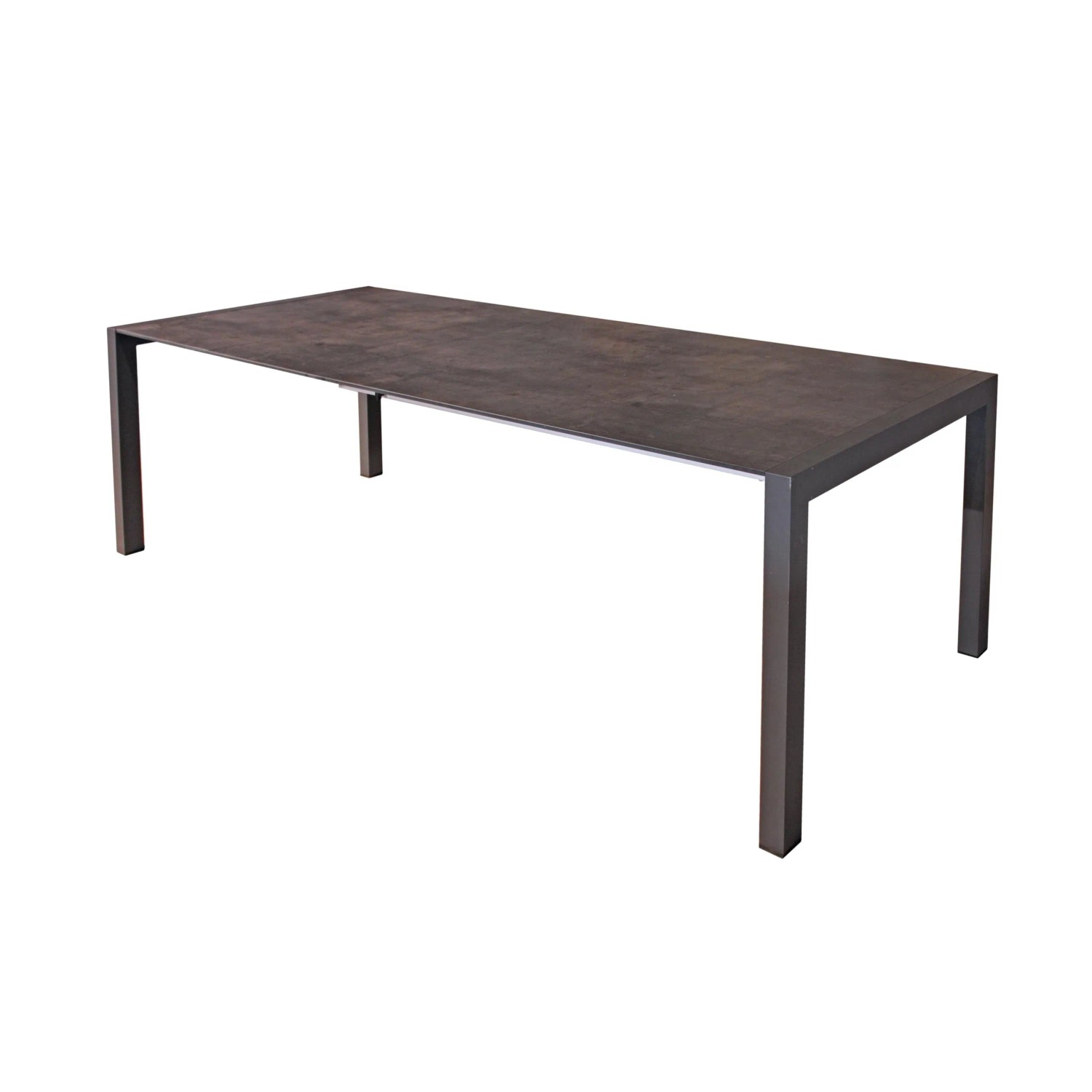 DELUKE Gartentisch HARALD Kunststoff Grau 267x92x75cm Ausziehtisch Esstisch Wetterfest Outdoor Tisch