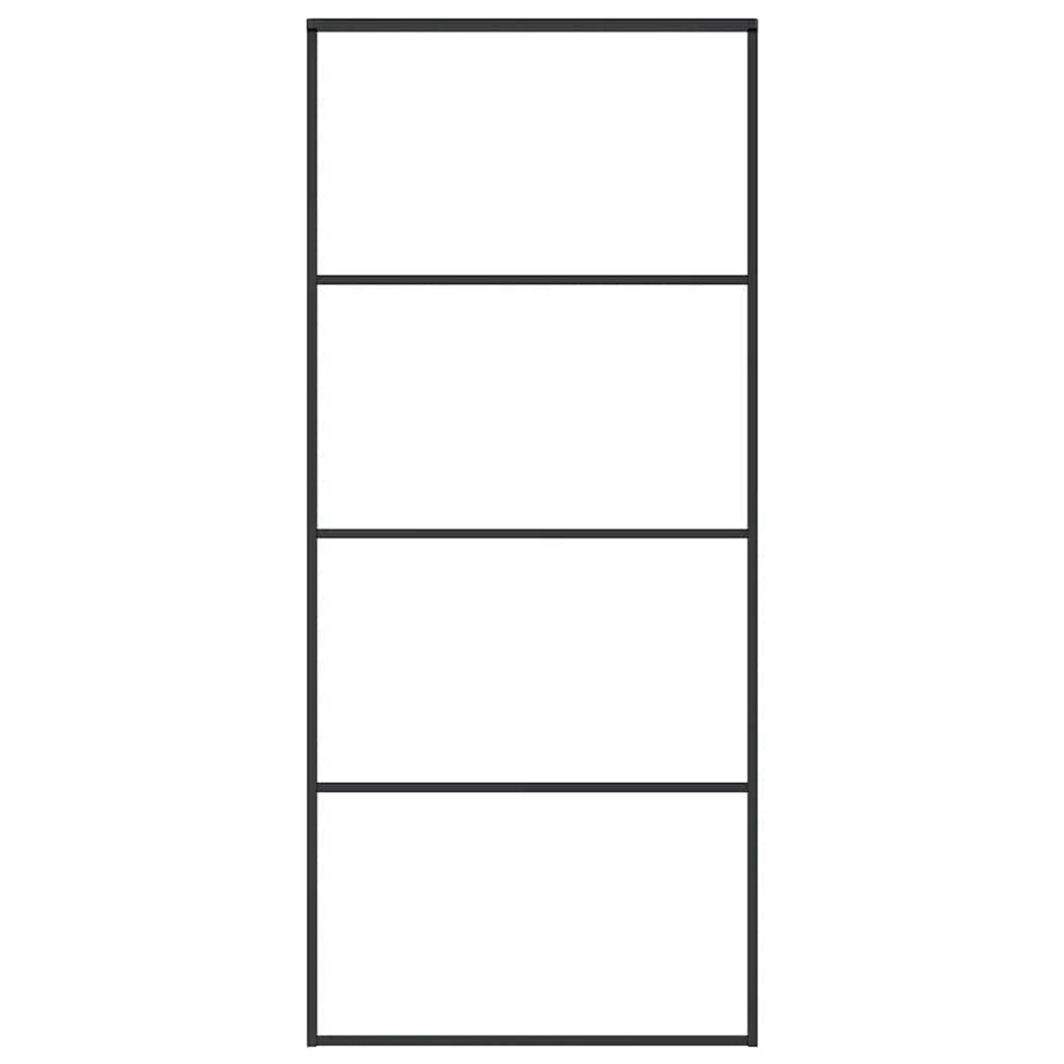 vidaXL Schiebetür ESG-Glas und Aluminium Mattiert 90x205 cm Schwarz 151659