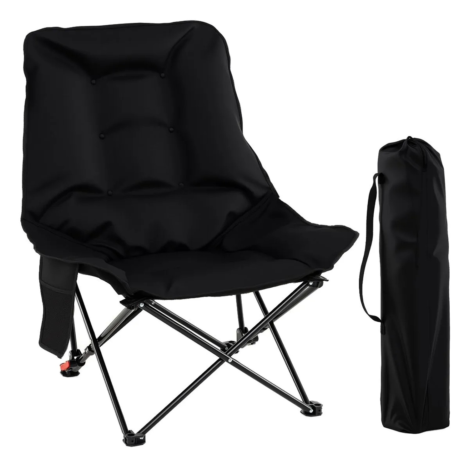 Costway Campingstuhl Faltbar Gepolstert mit 2-Stufig Rückenlehne günstig online kaufen