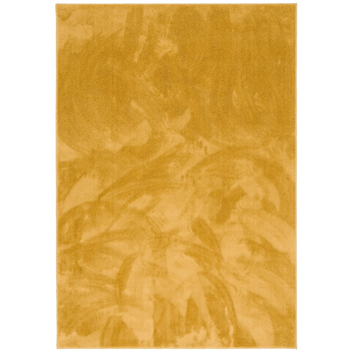 Hochflor Teppich Melia Curry, 140x200cm. Super Soft Langflor Teppich in Currygelb.