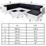 vidaXL 8-tlg. Garten Lounge Set aus Poly Rattan in Weiß mit schwarzen Auflagen und Tisch, Maße