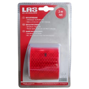 Rotes, selbstklebendes Reflektorband von Las, 2m lang, für Autoanhänger.