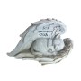 Cremefarbene Katzenengel Grabfigur aus Polyresin mit Inschrift "Ich vermisse Dich".
