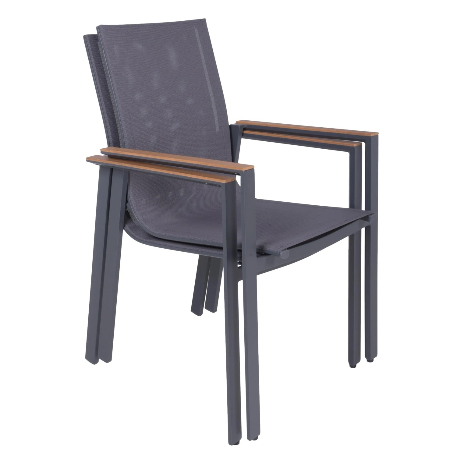 DELUKE Gartenstuhl 2er Set JOEL Kunststoff Natur Stapelstühle Wetterfest Gartenstühle Outdoor Essstühle