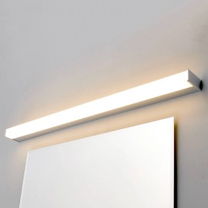 Moderne Lindby LED Bad Wandleuchte Philippa in Chrom, spritzwassergeschützt.