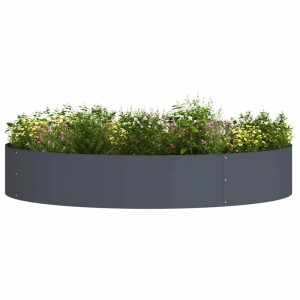 vidaXL Pflanzenring 5er Set, anthrazit, 120x120x20 cm, Stahl Pflanztopf für Garten.