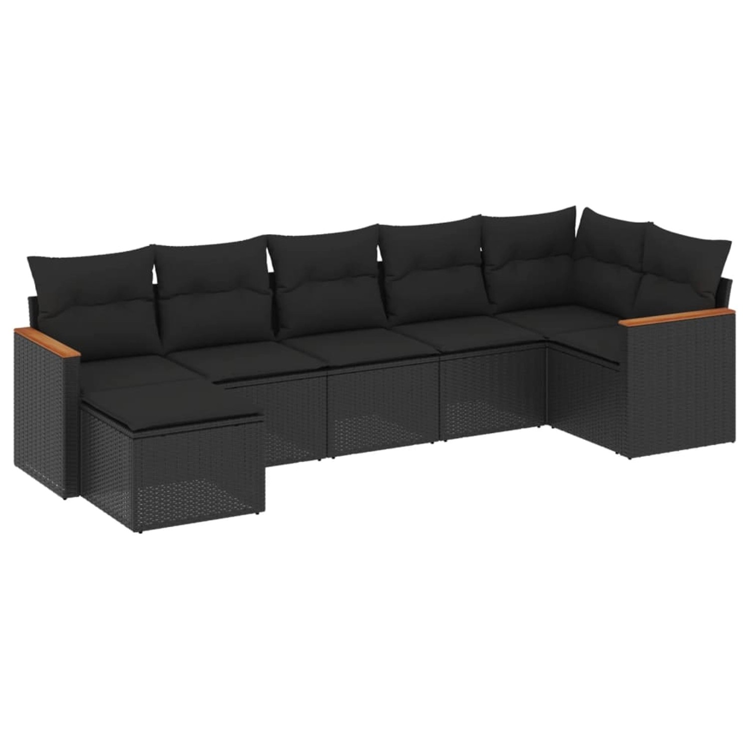 vidaXL 7-tlg Garten-Sofagarnitur mit Kissen Schwarz Poly Rattan Modell 232 günstig online kaufen