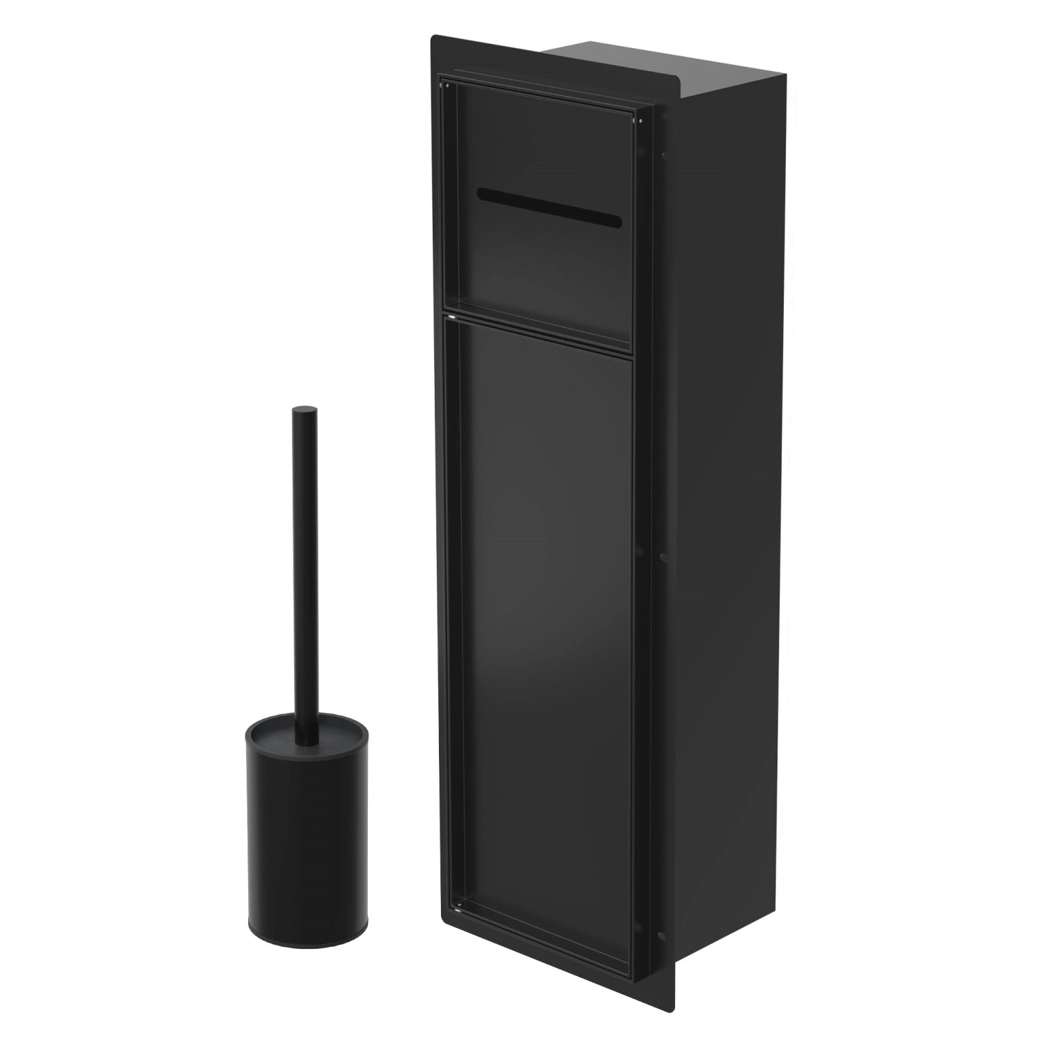 LuxeBath Unterputz-Schrankmodul WC Schwarz aus Edelstahl 60x20x10 cm günstig online kaufen