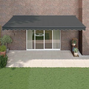 vidaXL Markise Einziehbar Anthrazit 5x3 m Stoff und Aluminium 3154465