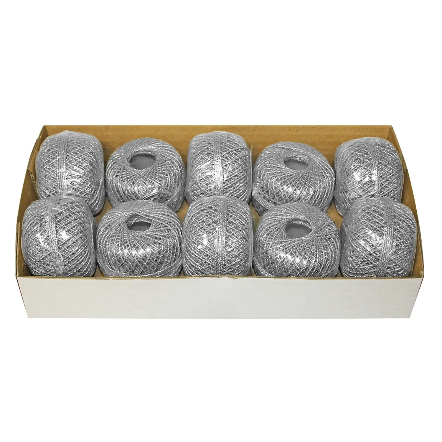 Weihnachts-Deko Fadenknäuel 20 m Silber