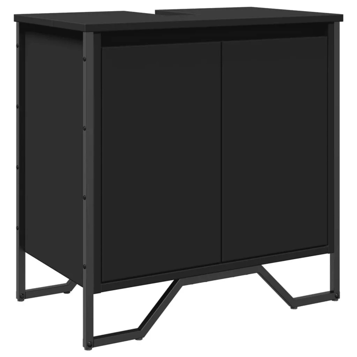 vidaXL Waschbeckenunterschrank Schwarz 60x35x60 cm Holzwerkstoff 848654 günstig online kaufen