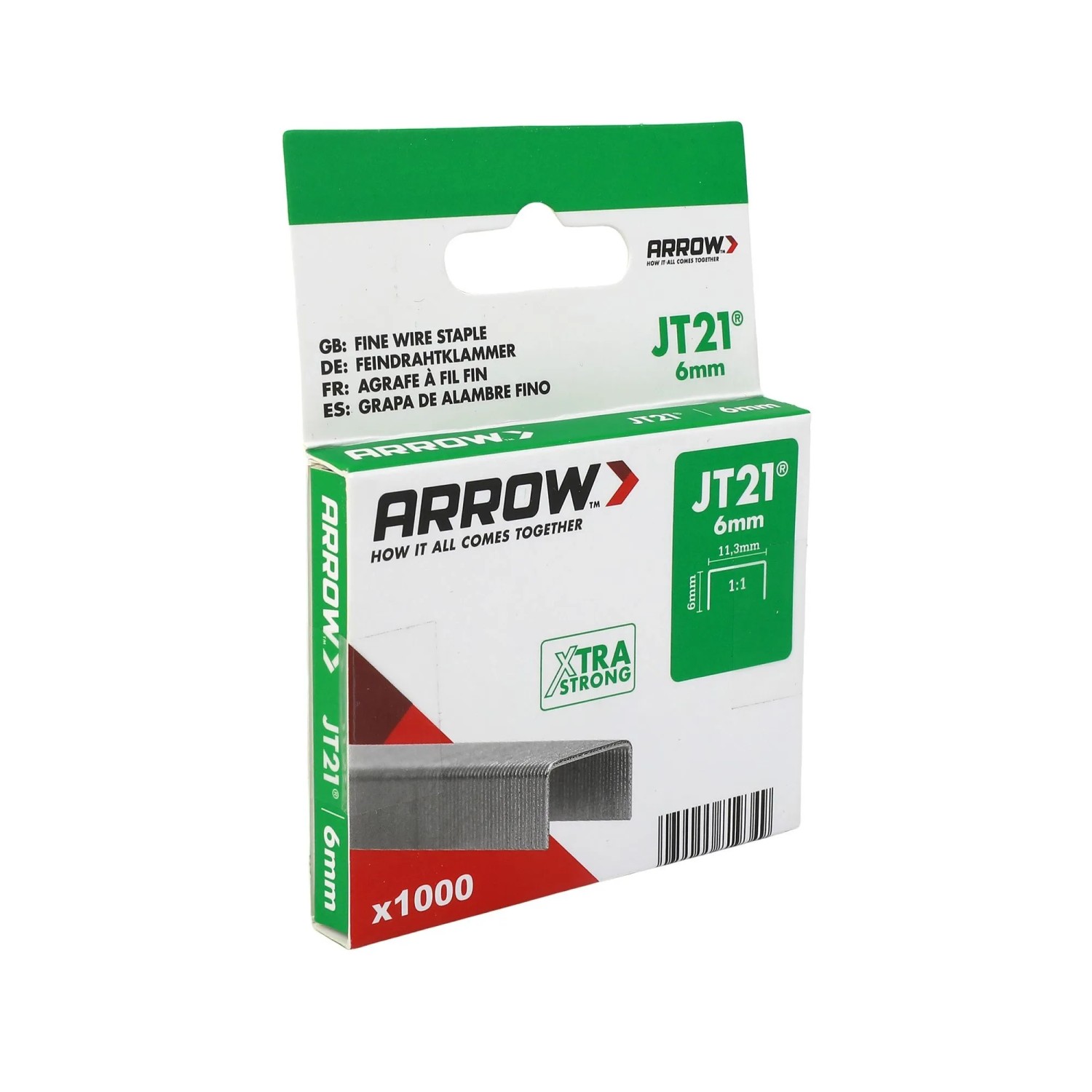 Arrow Klammer JT21 Länge 6 mm 1.000 Stück