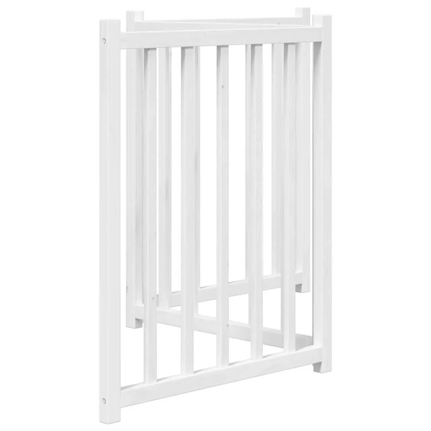 vidaXL 3 Tlg Hundetor Faltbar Weiß 150 cm Massivholz Tanne 352276_5