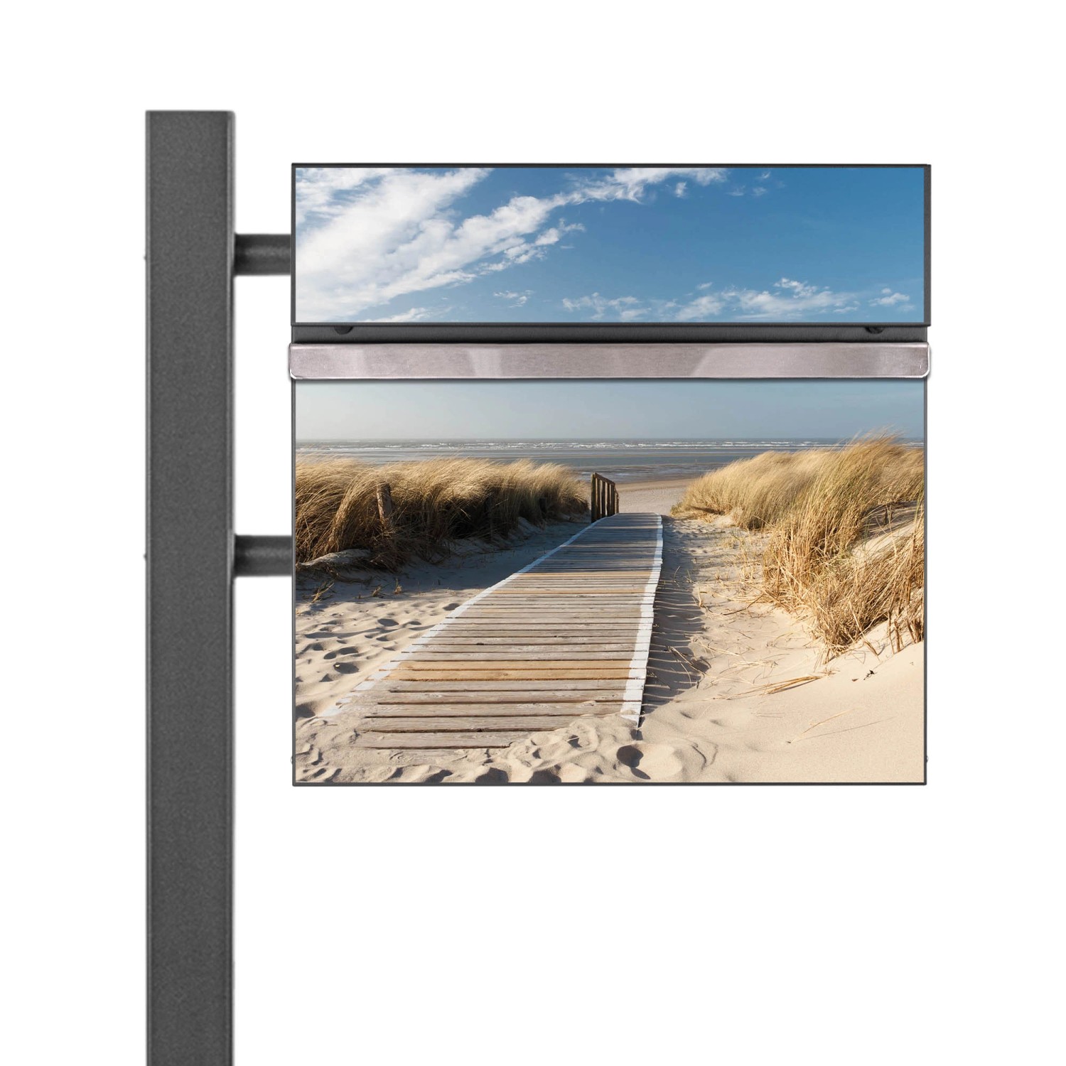 Banjado Standbriefkasten Anthrazit 45x120x16.5cm Groß Inkl. Montagematerial günstig online kaufen