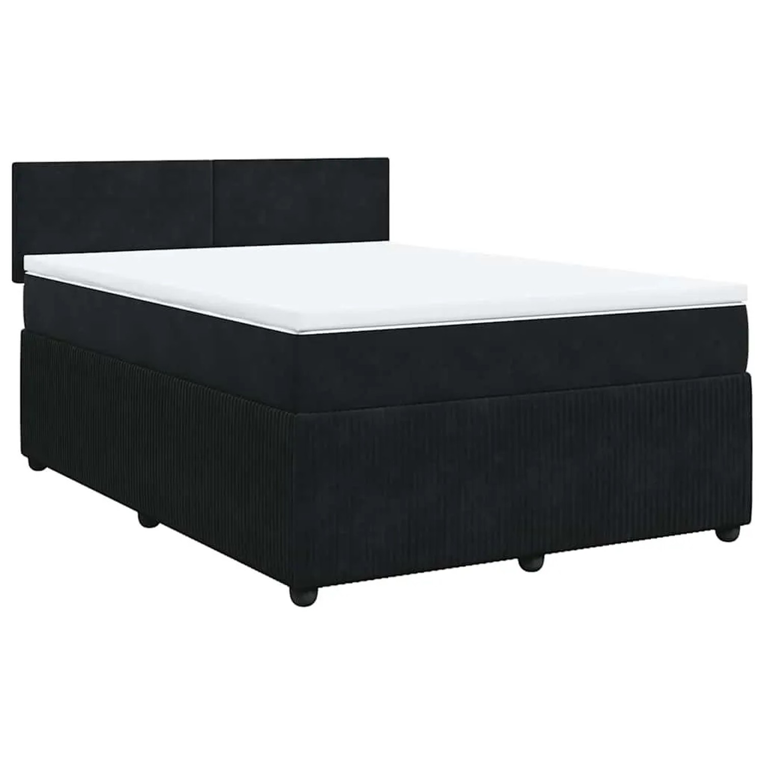 vidaXL Boxspringbett mit Matratze Schwarz 140x200 cm Samt 3287754 günstig online kaufen