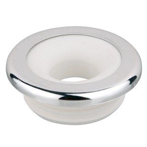 Kirchhoff Spülrohrverbinder mit Rosette für Norm-WC, Ø 26-32 mm, 48 mm Länge.