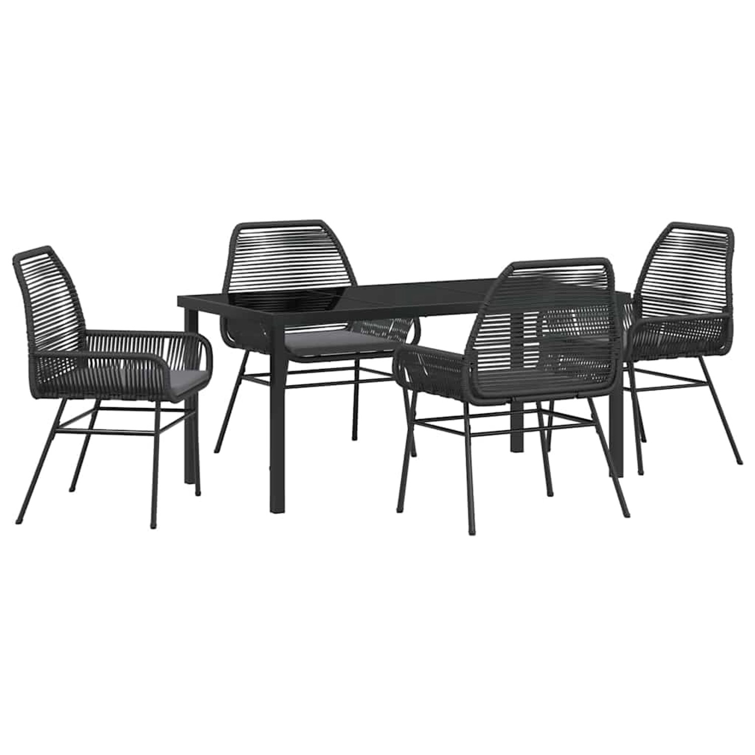 vidaXL Garten Essgruppe 5-Tlg Schwarz Poly Rattan 3380872 günstig online kaufen