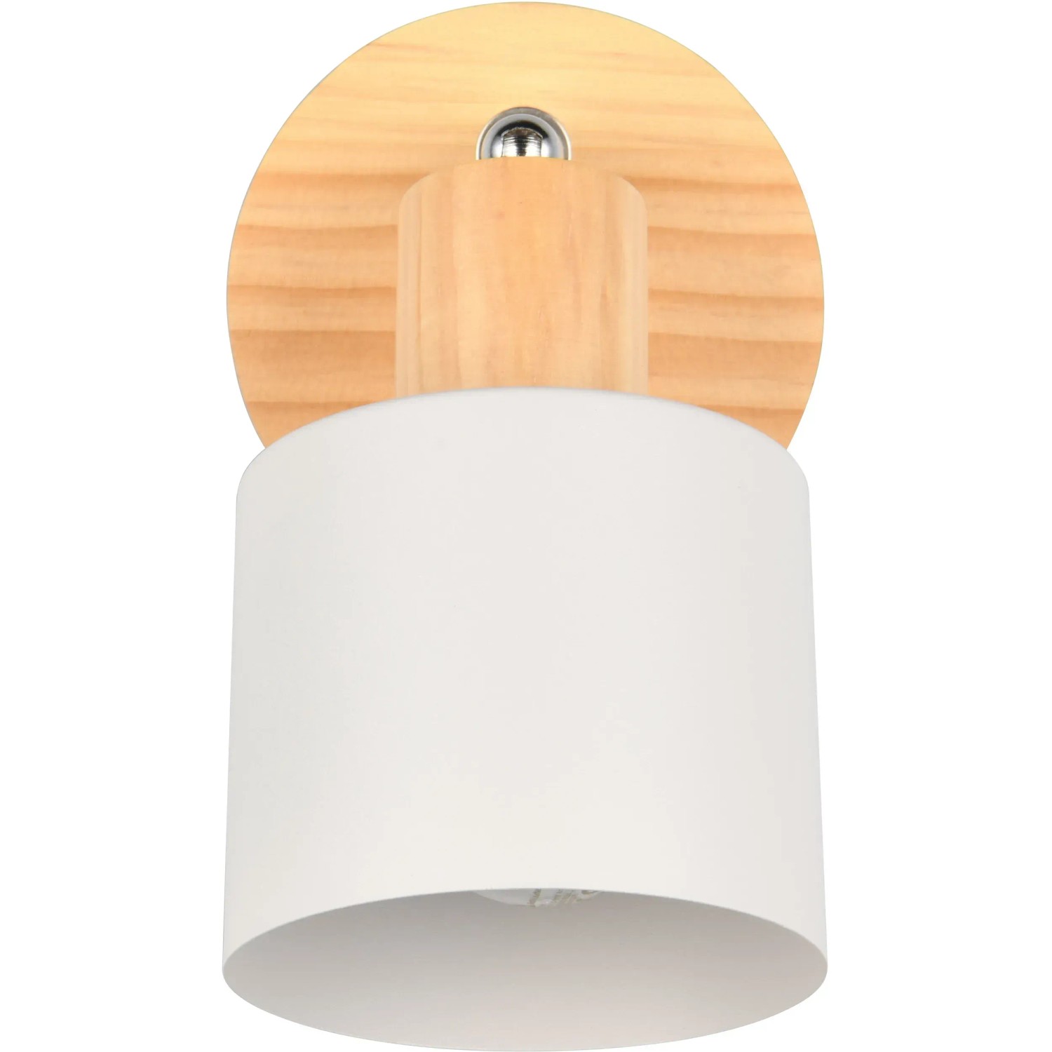 Trio Strahler Shanti in Warm-Grey mit Holzelementen, einflammiger Deckenspot für Wand- oder Deckenmontage.